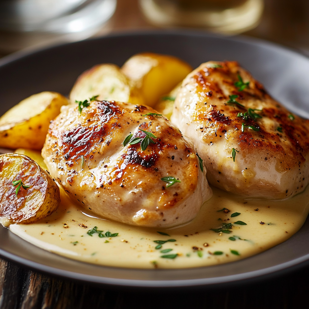 Blancs de Poulet à la Crème et Moutarde