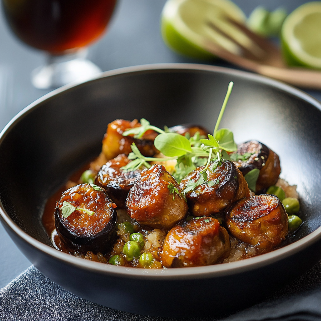 Boulettes Aubergines et Pois Chiches