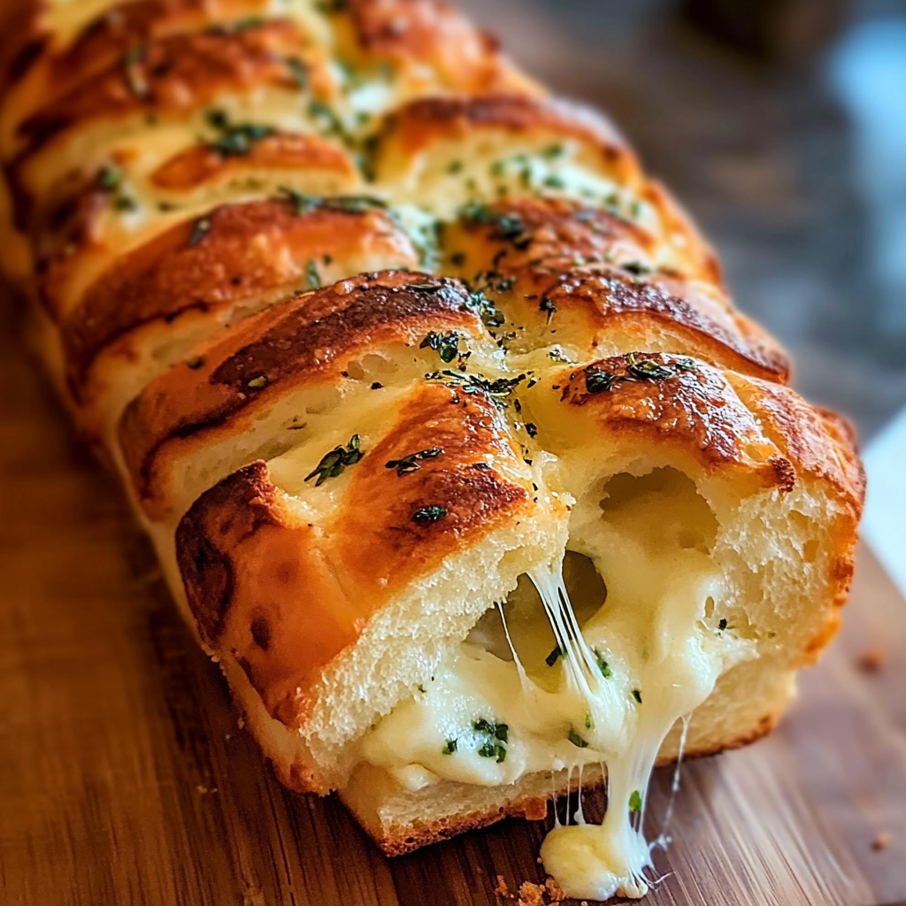 Brioche Effilée au Beurre d’Ail et Mozzarella