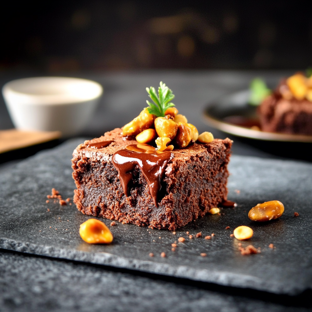 Brownies au Chocolat et Cacahuètes Caramélisées