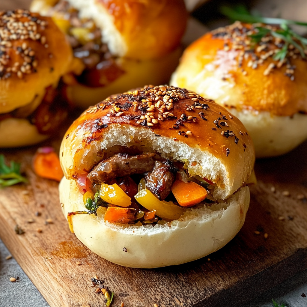 Buns Viande Hachée et Légumes