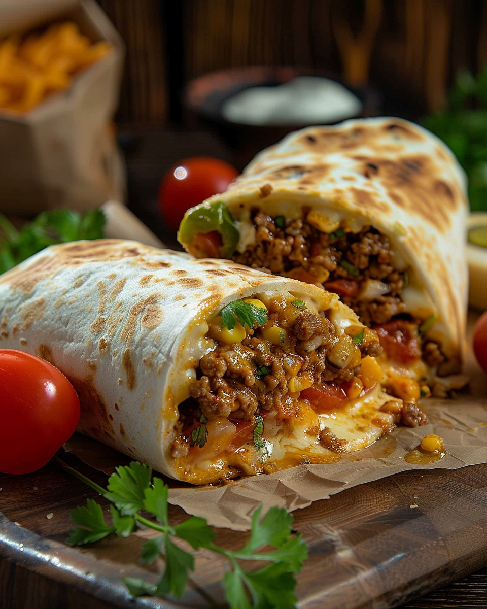Burritos au Bœuf et Fromage : Recette Facile