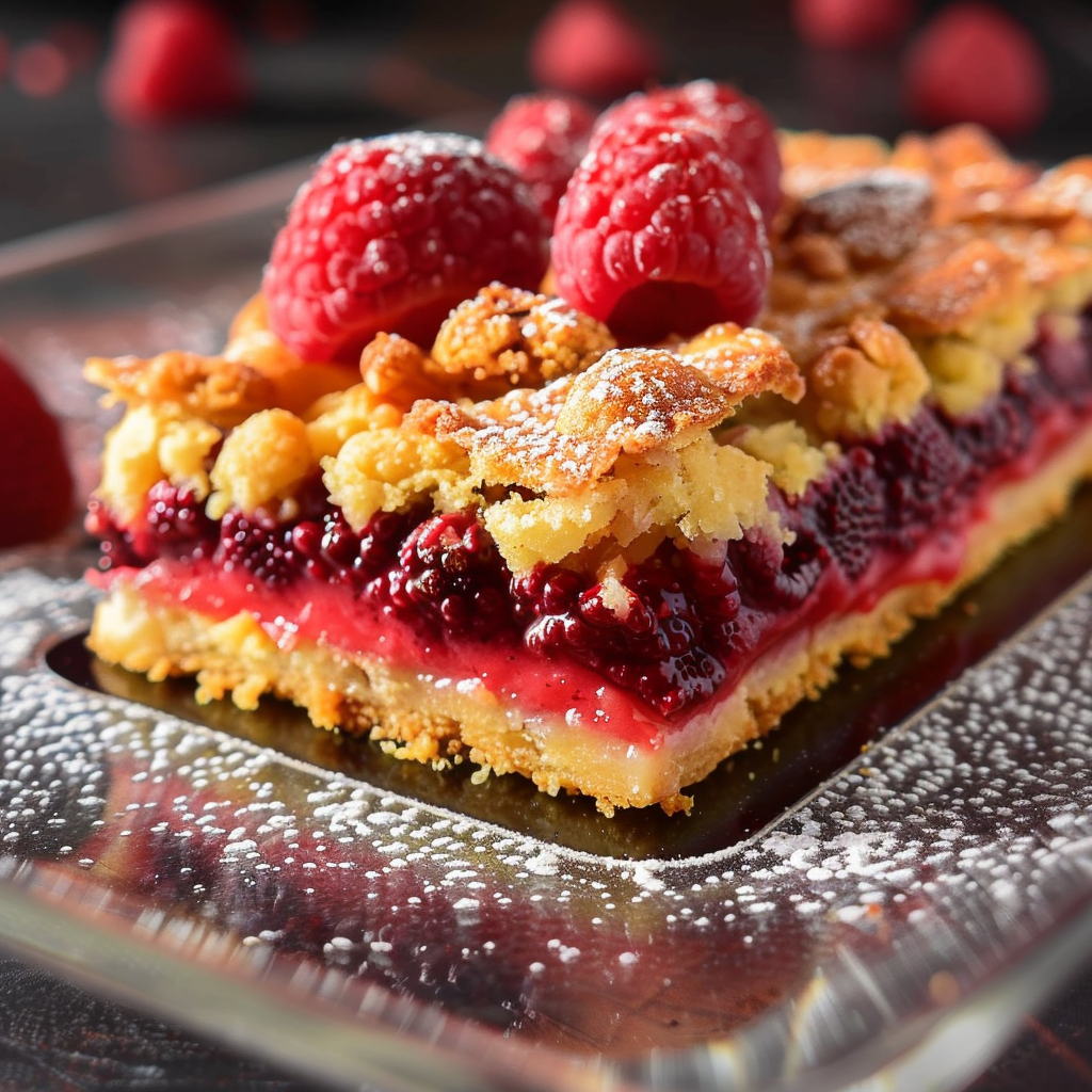 Carrés Crousti-Fondants Framboises & Amandes