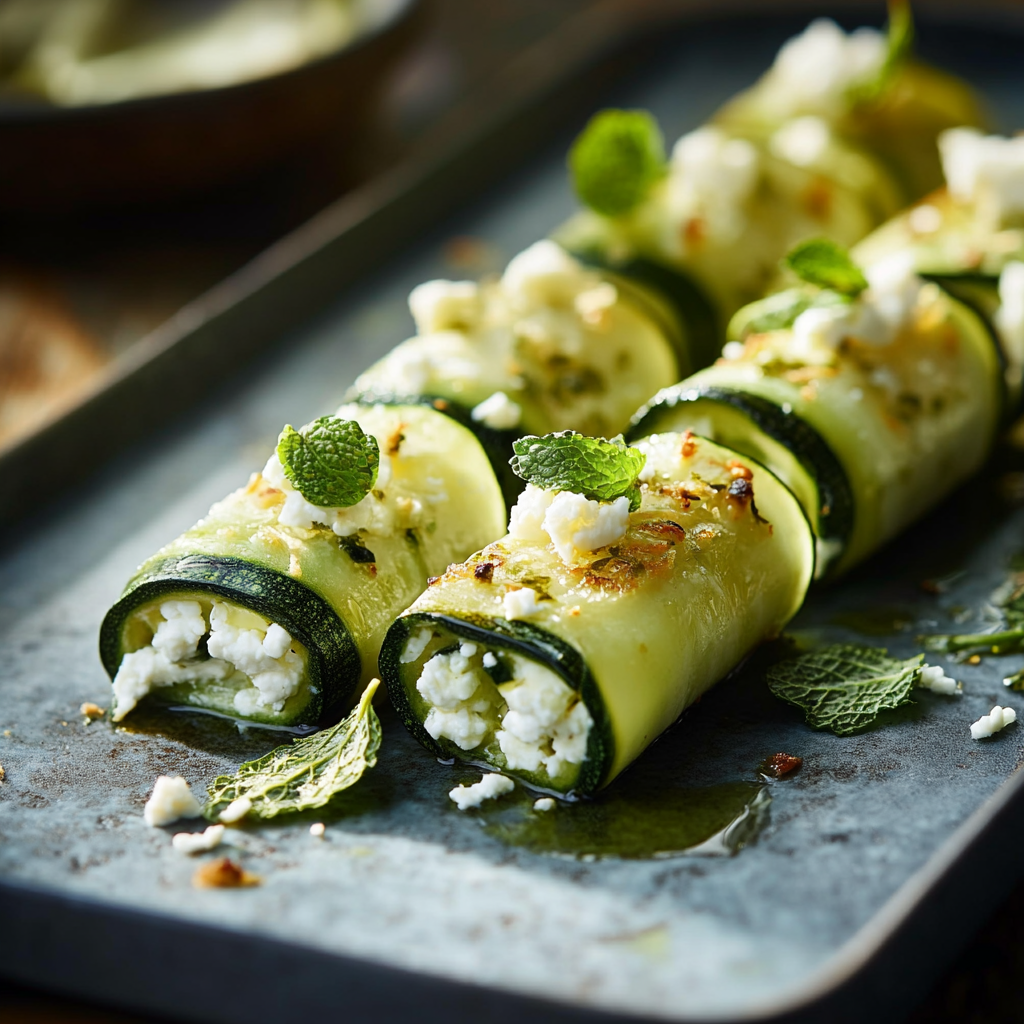 Cigares de courgette à la menthe et feta