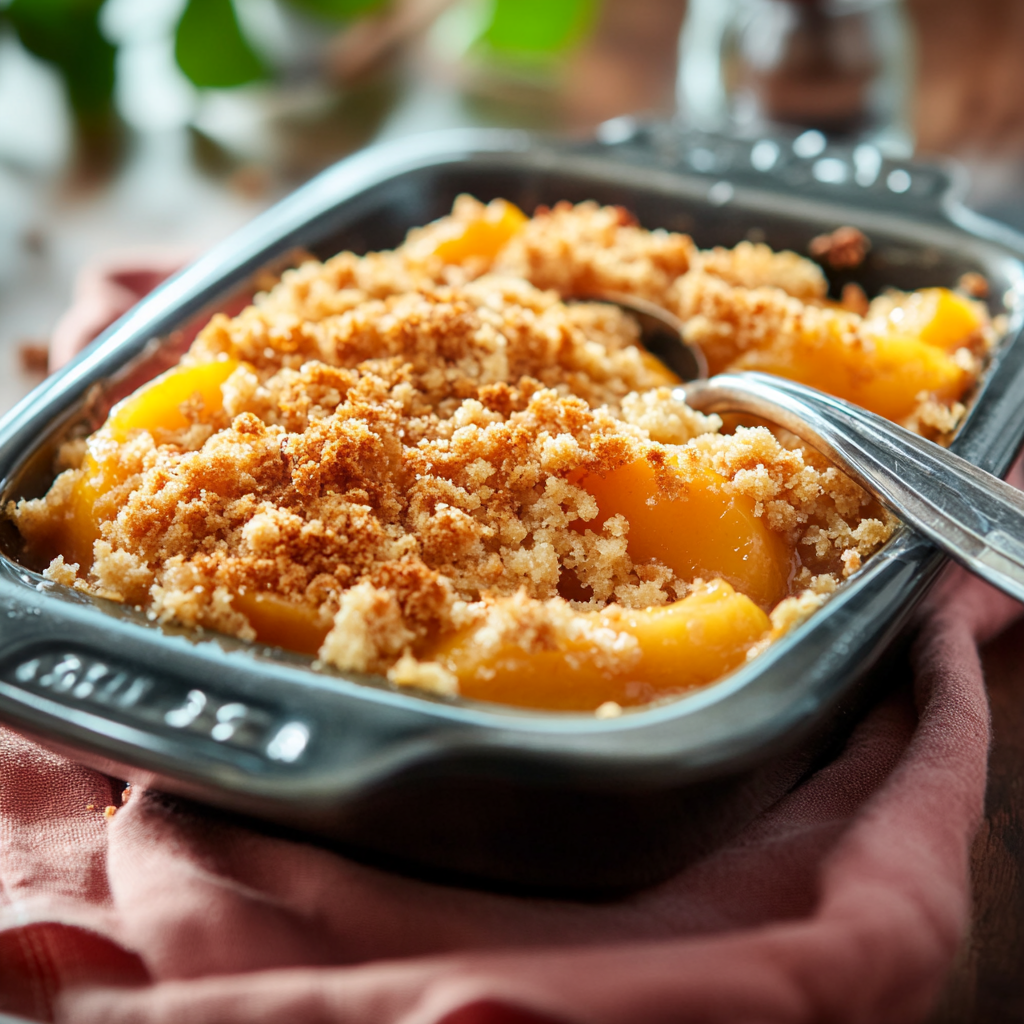 Crumble aux Pêches Facile et Délicieux