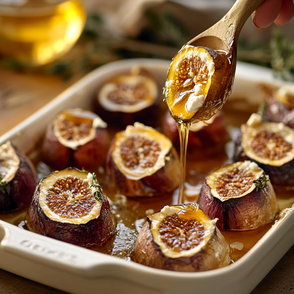 Figues rôties au chèvre et miel