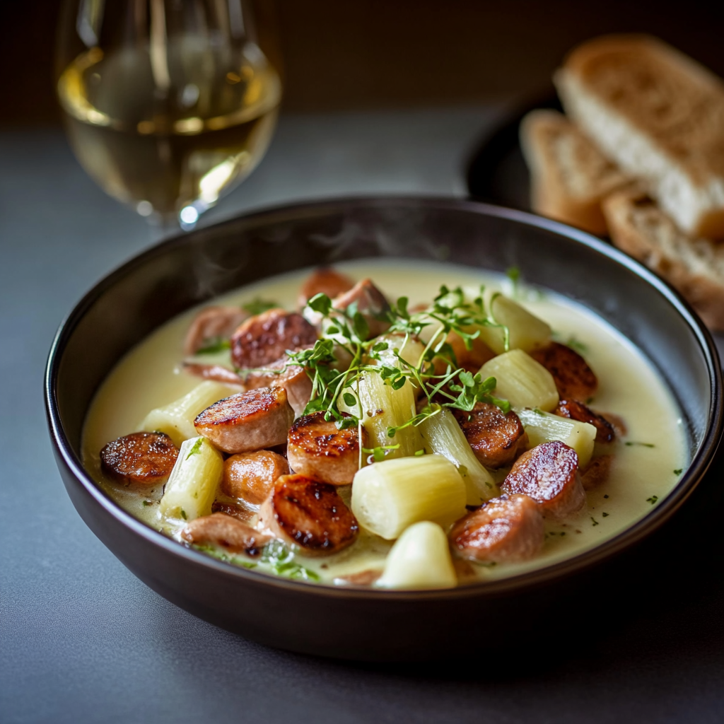 Fondue d’Endives et Saucisses Fumées