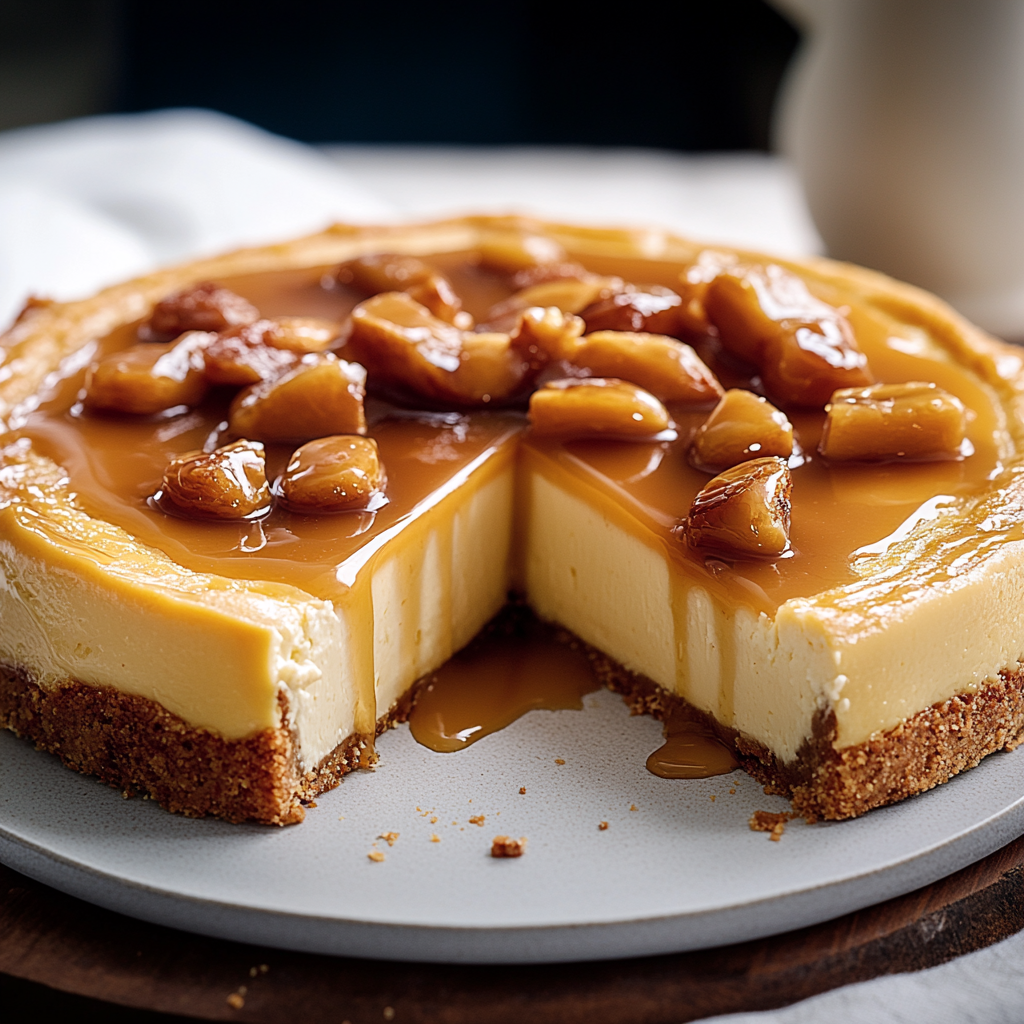 Gâteau au Fromage et Pacanes Caramélisées