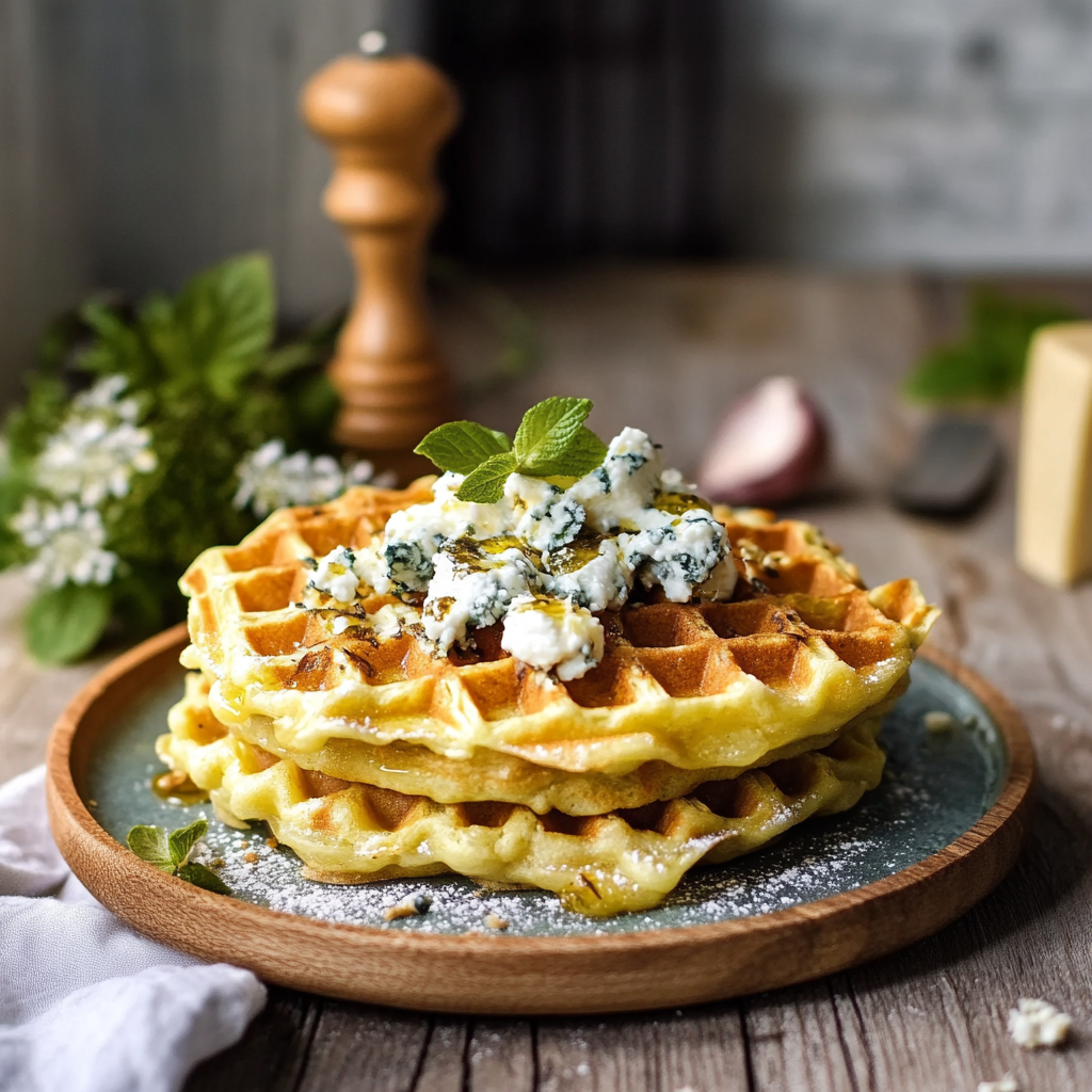 Gaufres Salées Épinards et Chèvre
