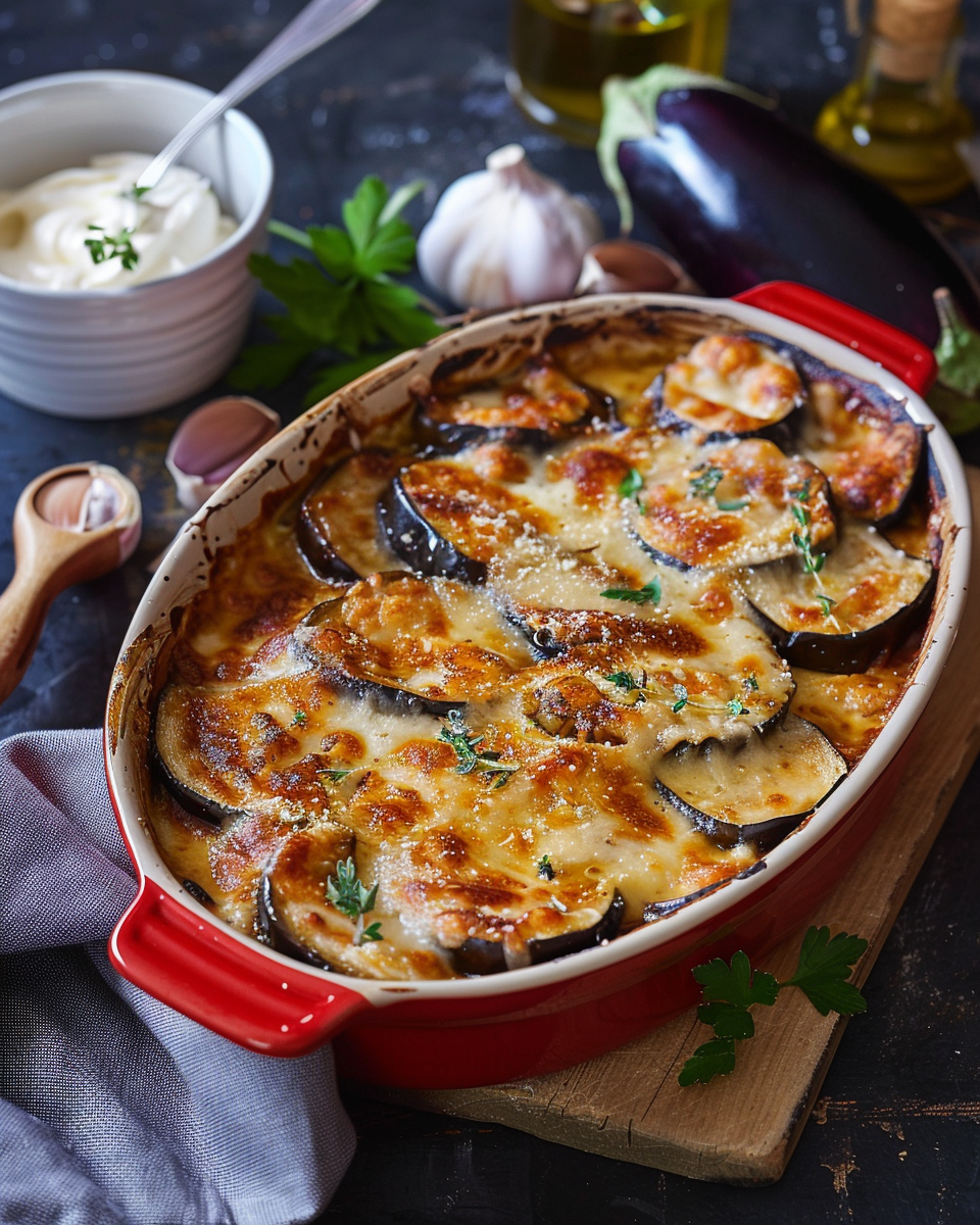 Gratin d’Aubergines au Four à l’Ancienne : Recette Facile et Savoureuse
