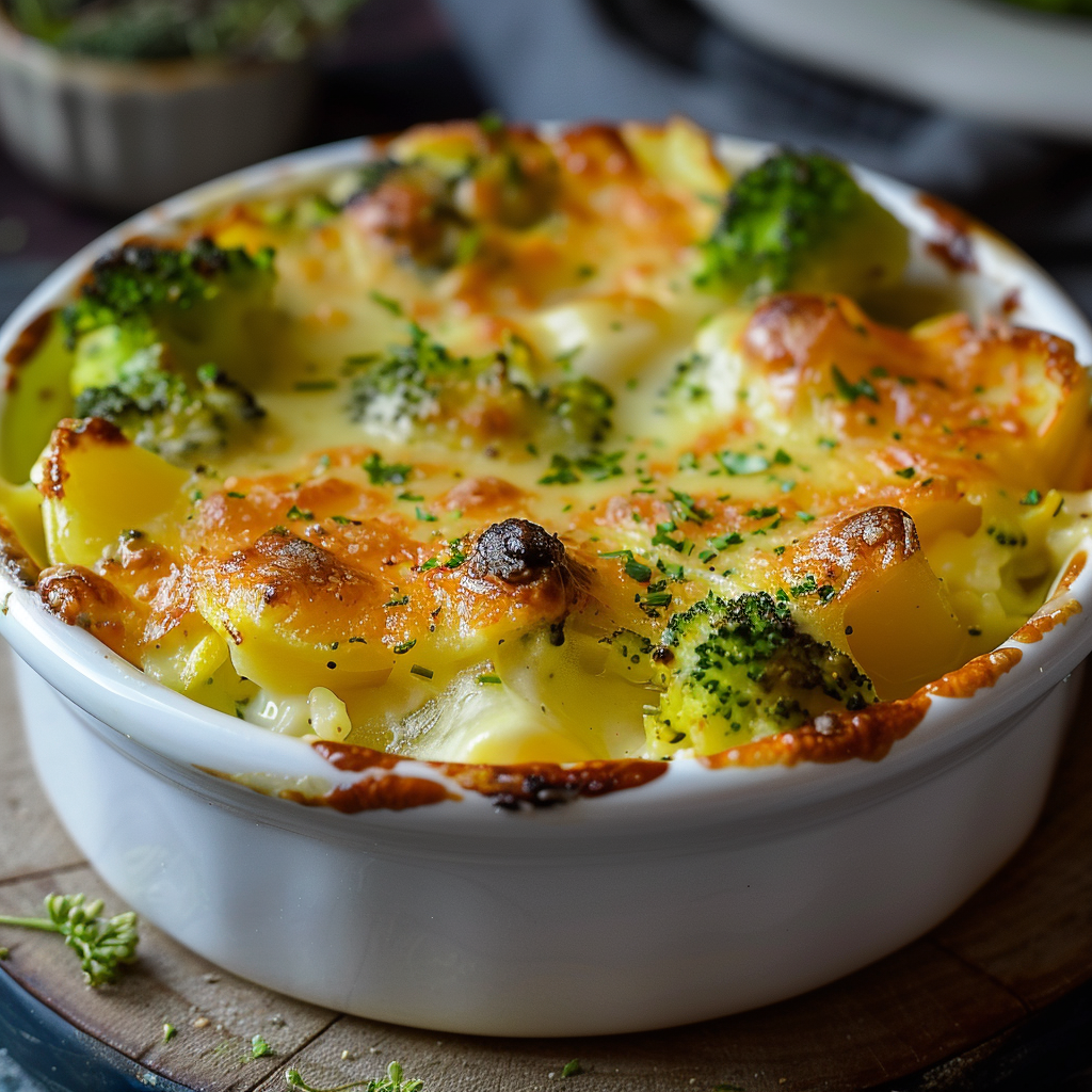 Gratin de Chou-Fleur et Brocoli au Cantal