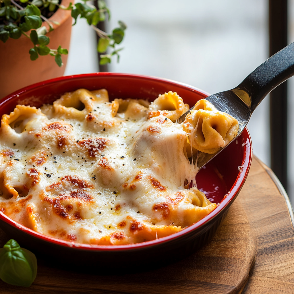 Gratin de Tortellini au Parmesan et Mozzarella