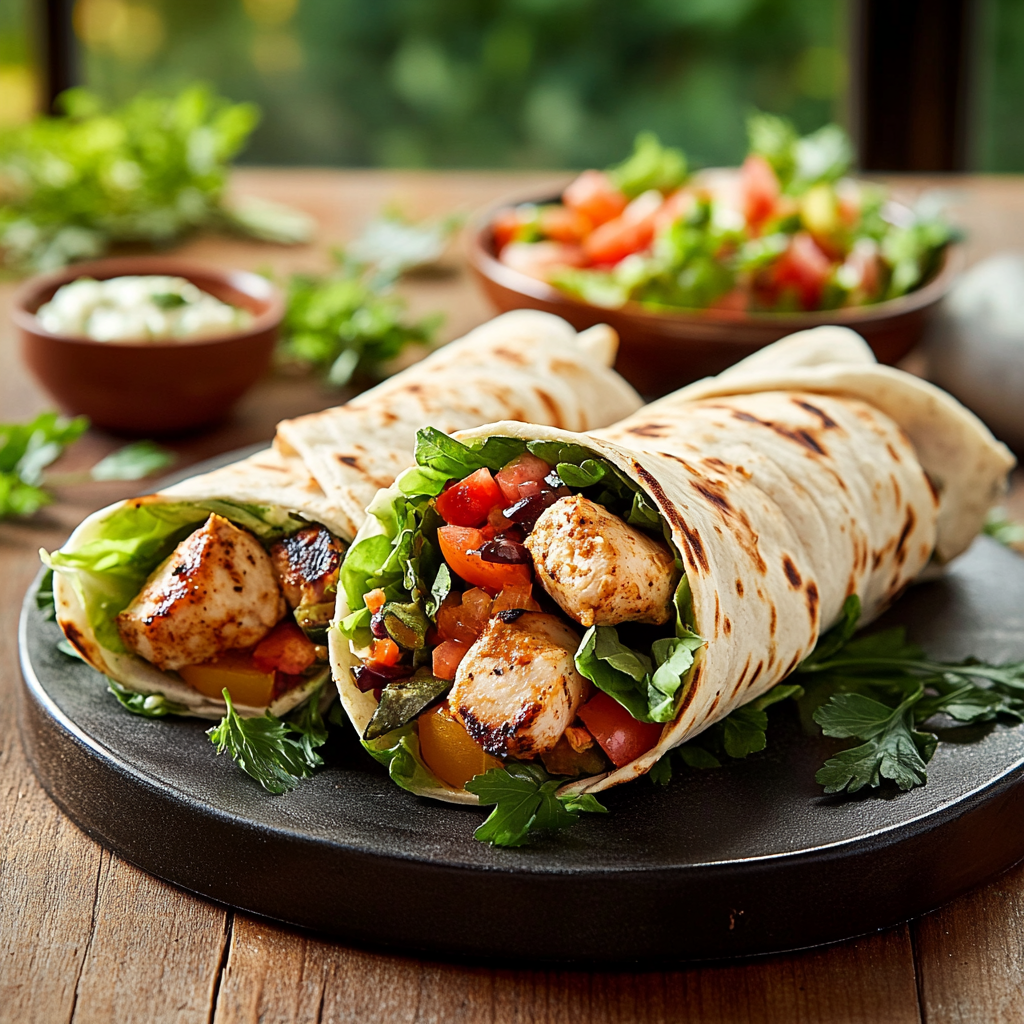 Kebab de Poulet aux Crudités