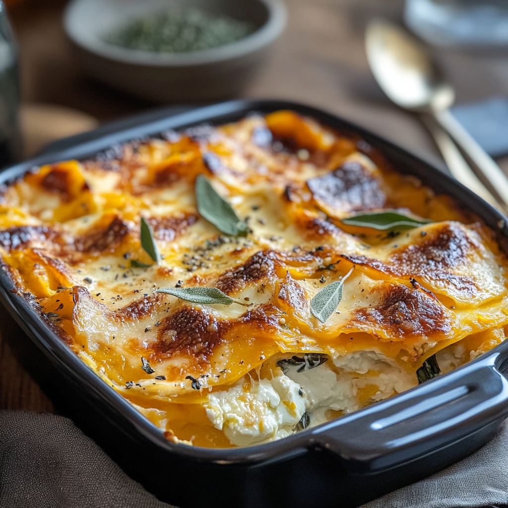 Lasagnes d’automne chèvre et butternut
