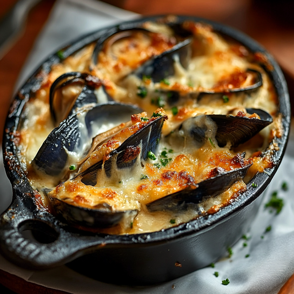 Moules Gratinées en Cassolette