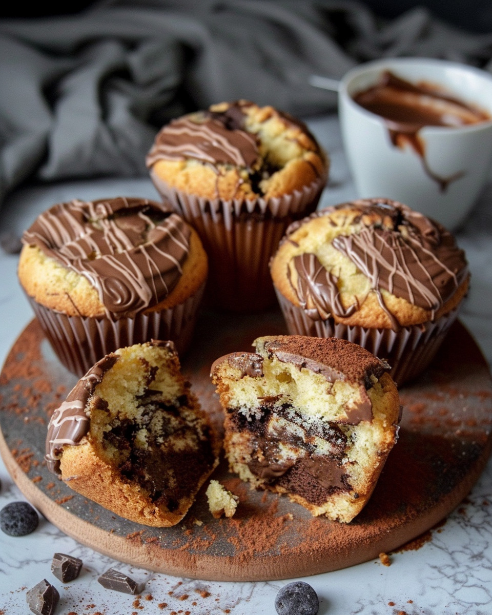 Muffins Marbrés Nutella : Gourmandise Rapide