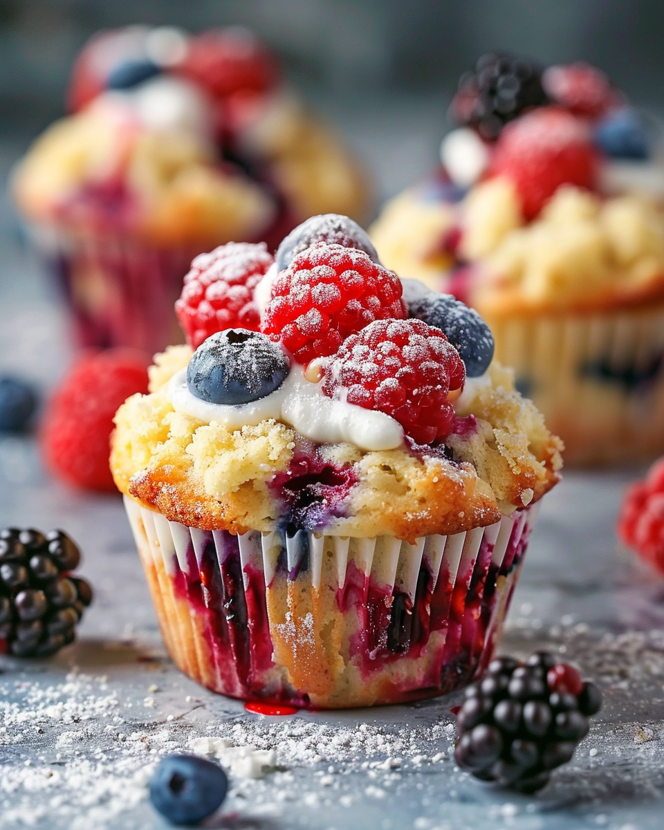 Muffins Moelleux aux Petits Fruits et Fromage