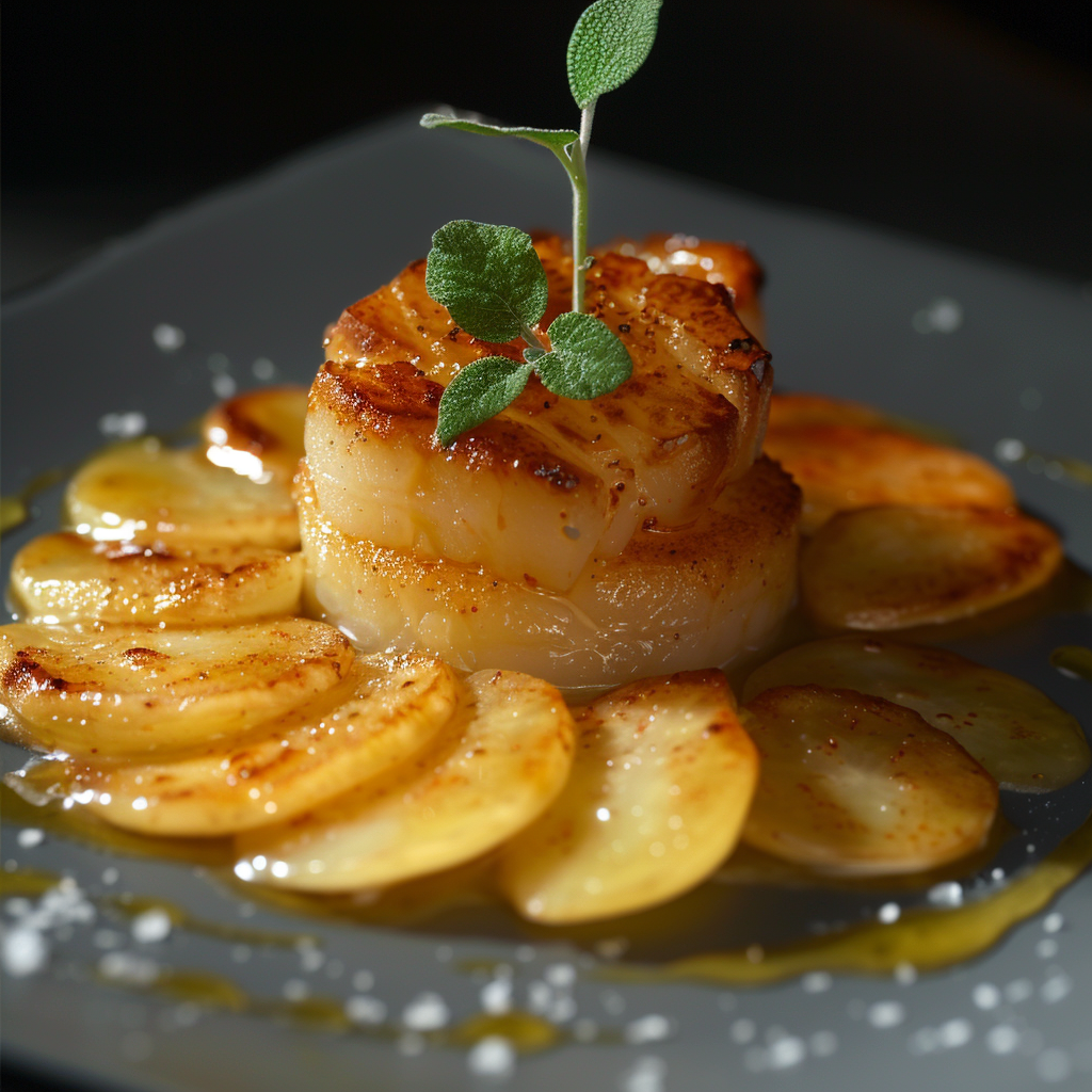 Noix de Saint-Jacques aux Pommes et Cannelle