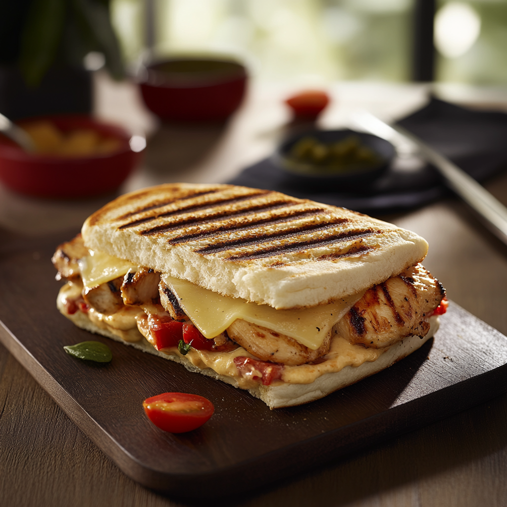 Panini Poulet Fromage et Poivrons