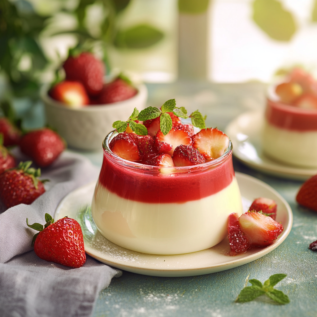 Panna Cotta Fraîche aux Fraises