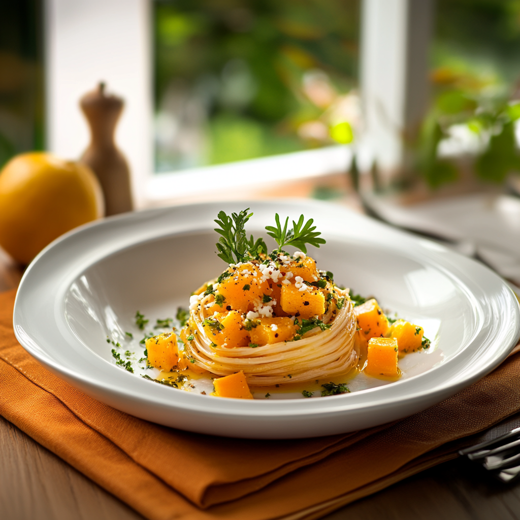 Pâtes à la Citrouille et Feta Savoureuses