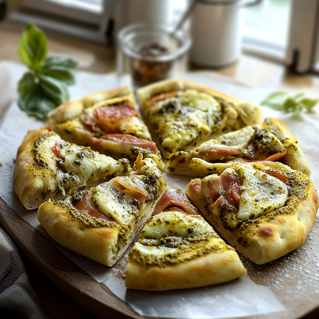 Pizza Roulée Pesto et Mozzarella