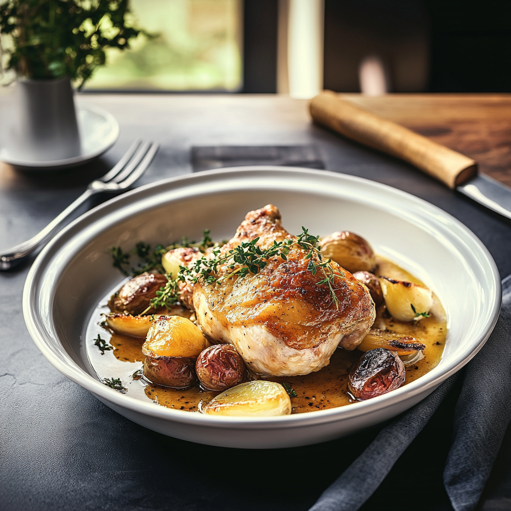 Poulet Gaston Gérard : un plat bourguignon crémeux