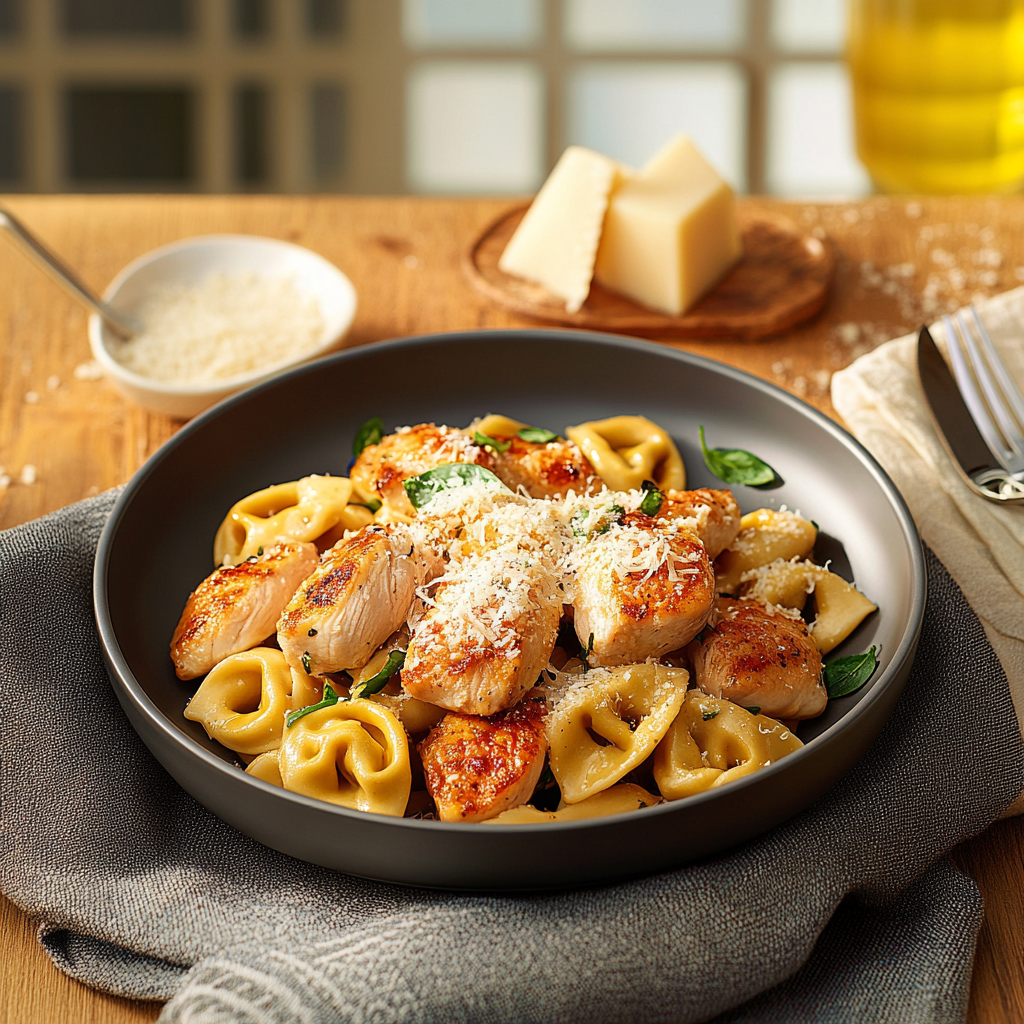 Poulet Parmesan et Tortellinis