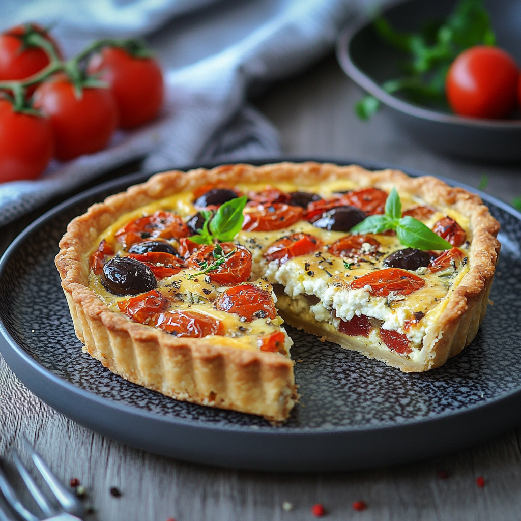 Quiche Feta et Tomates Confites