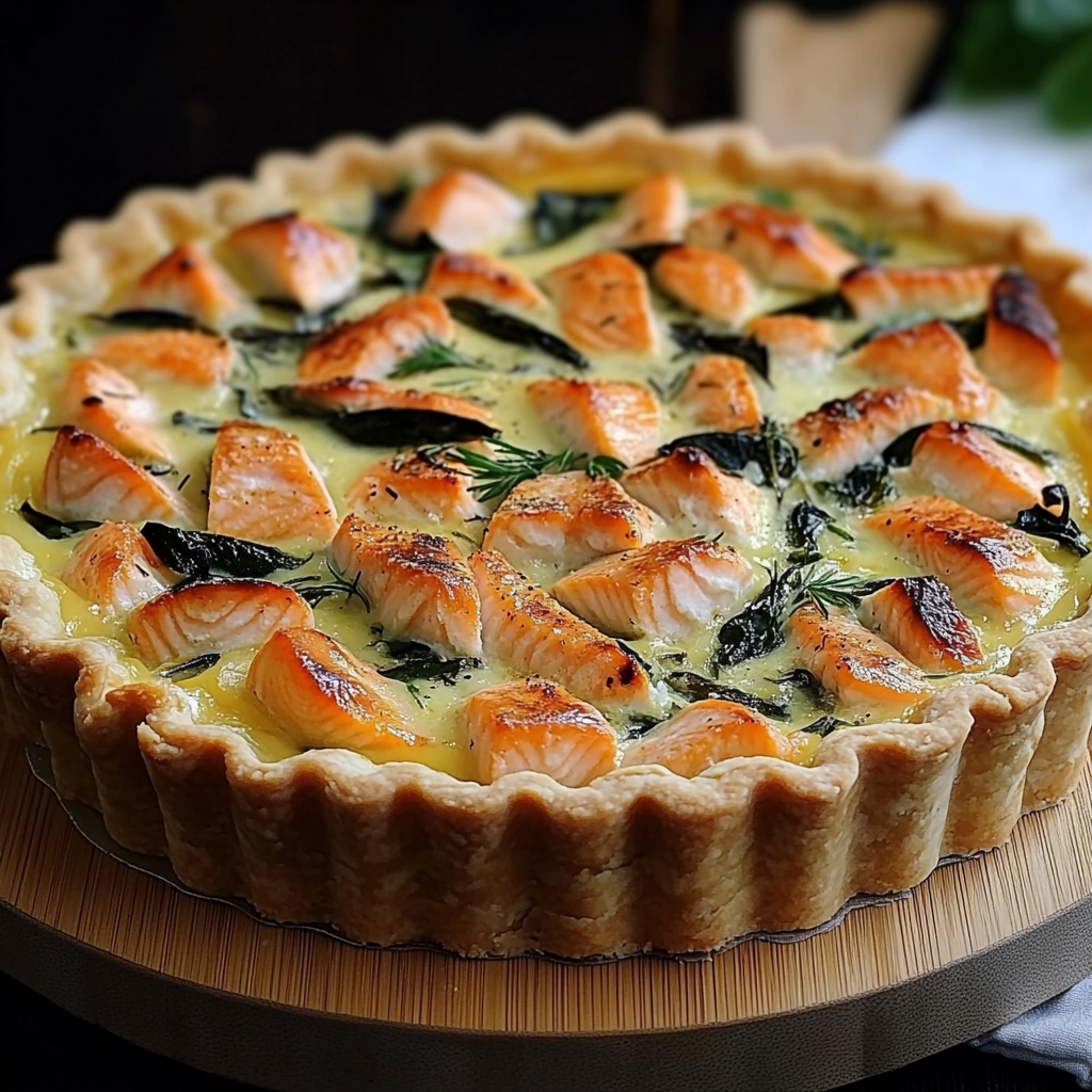 Recette de Tarte au Saumon Fumé et Épinards