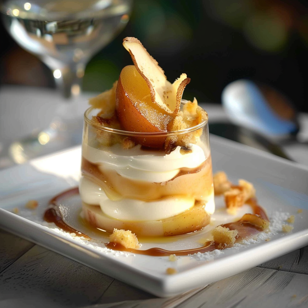 Recette de Verrines Poires Marron Fromage Blanc