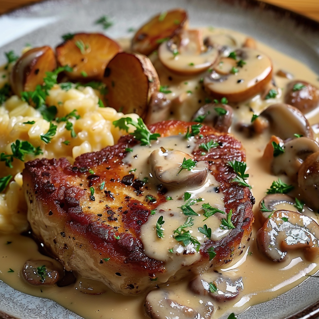 Recette délicieuse veau crème champignons