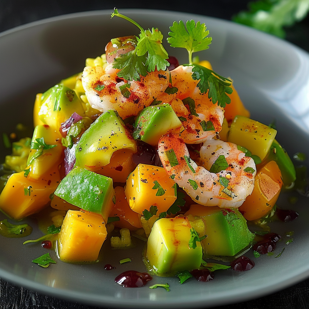 Salade Fraîche Avocat Mangue Crevettes