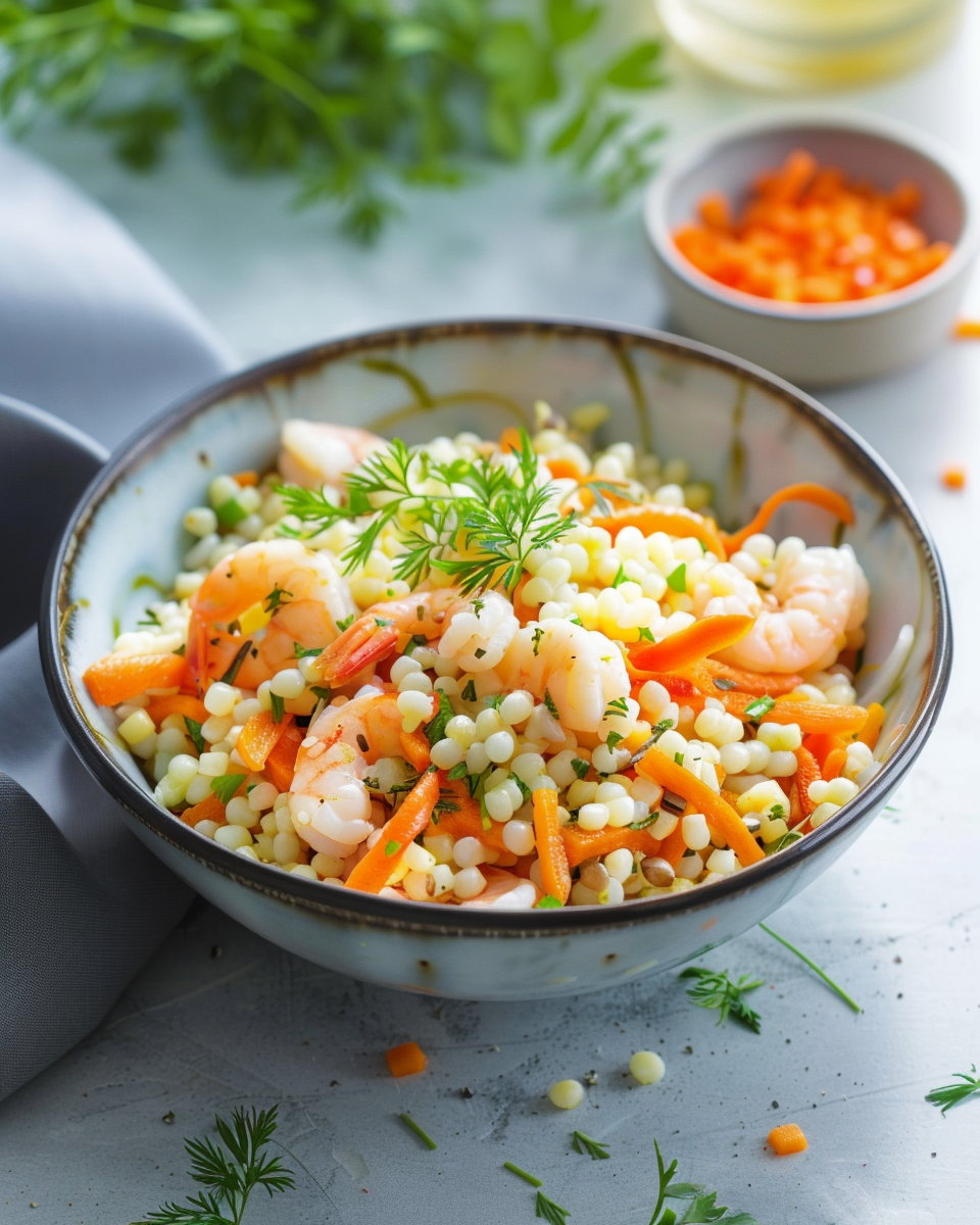 Salade de Pâtes Perles au Surimi