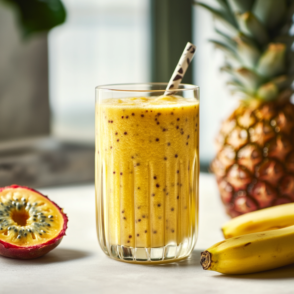 Smoothie Ananas, Passion et Banane : Tropical et Rafraîchissant