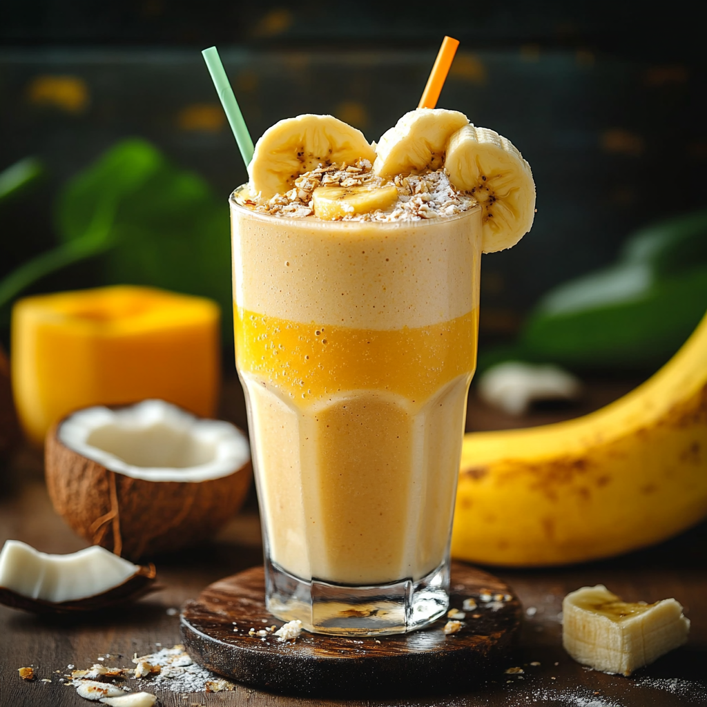 Smoothie Mangue, Banane & Coco