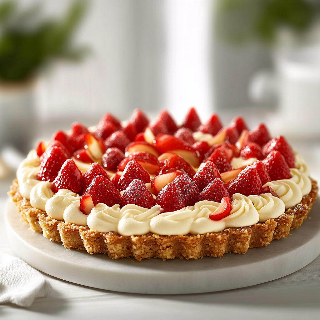 Tarte Vanille Noisette et Fraises