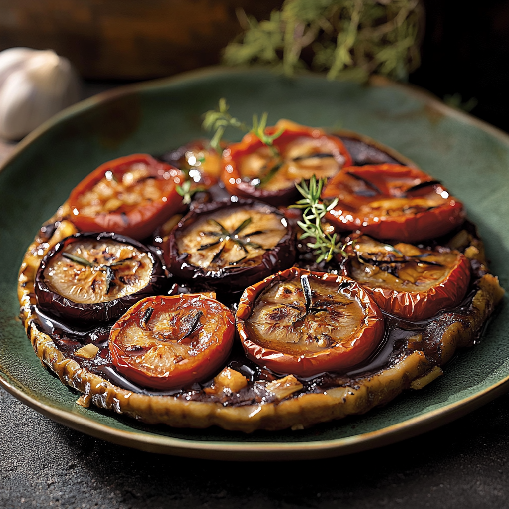 Tatin d’Aubergines aux Tomates Séchées
