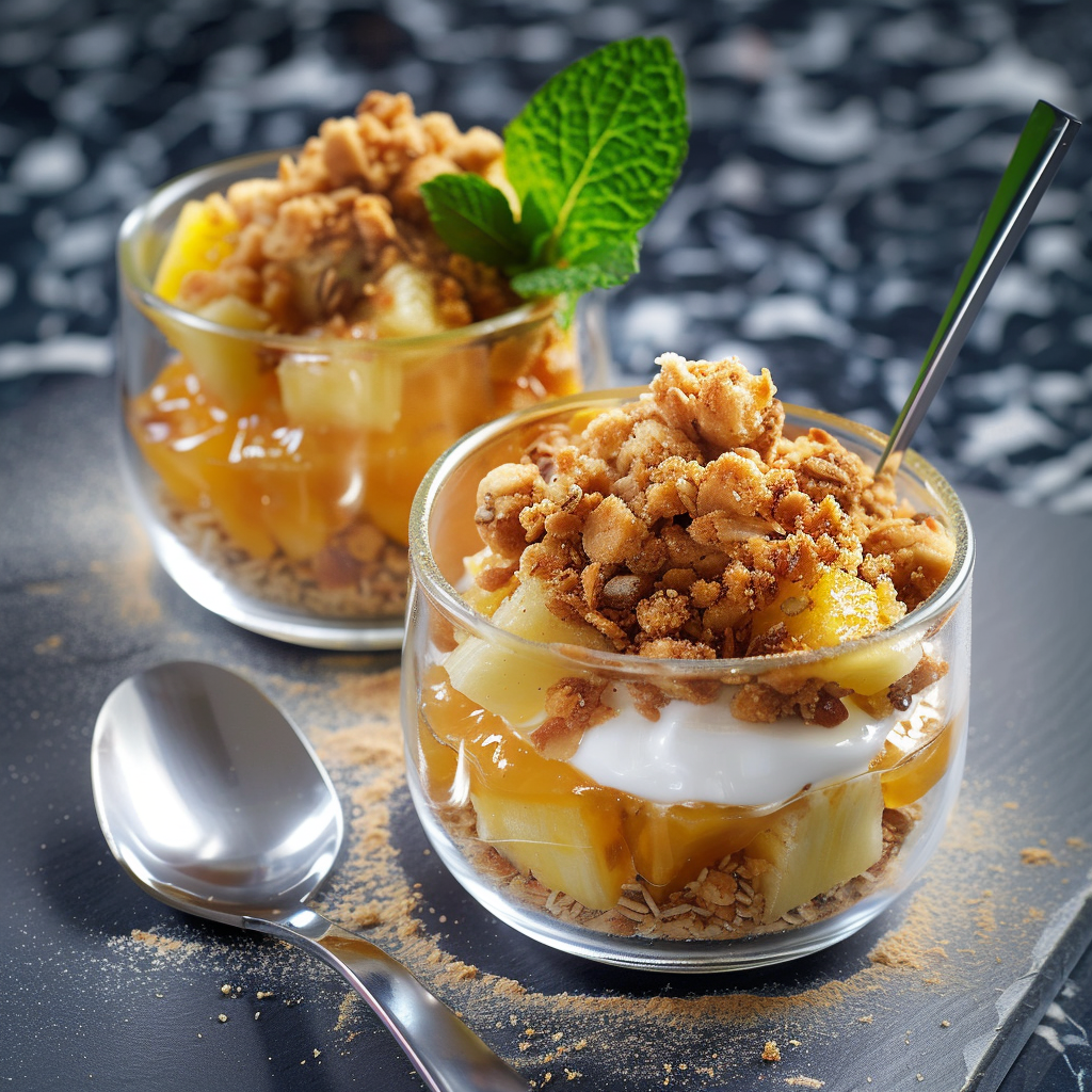 Verrines Ananas Façon Crumble