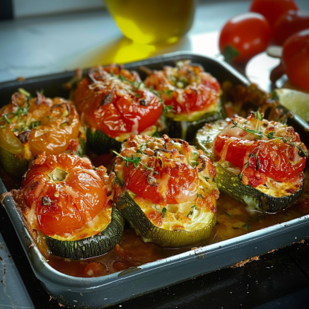 Courgettes Farcies au Riz et Tomates: Recette Savoureuse