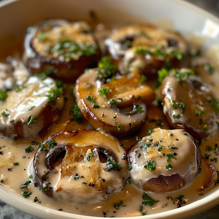 Délicieux Champignons Crémeux à l’Ail et Parmesan