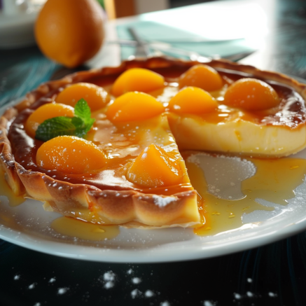 Délicieux Flan Pâtissier aux Pêches