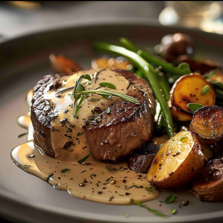 Filet de Bœuf à la Crème et Échalotes
