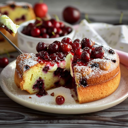 Gâteau Fondant aux Cerises et Ricotta
