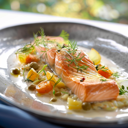 Pavé de Saumon aux Poireaux