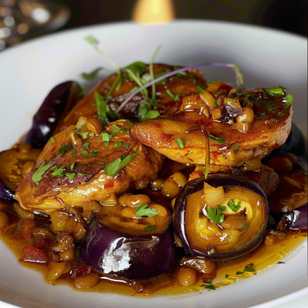 Ragoût Savoureux de Poulet aux Aubergines : Confort Méditerranéen