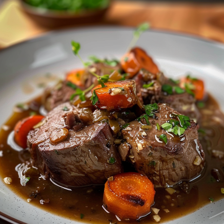 Recette ESTOUFFADE DE BOEUF, CAROTTES ET CÈPES SECS