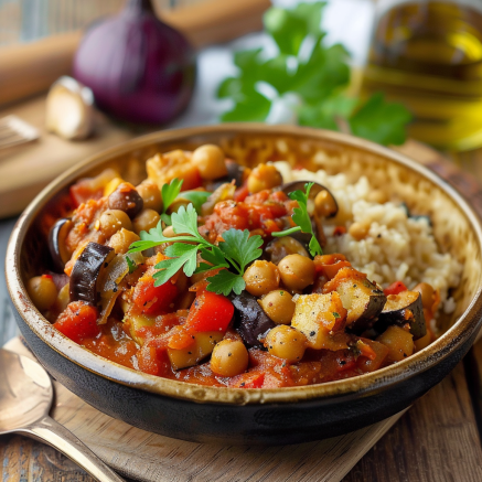 Recette Savoureuse de Curry d’Aubergines et Pois Chiches