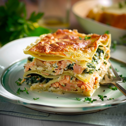Recette de Lasagnes Saumon Épinards