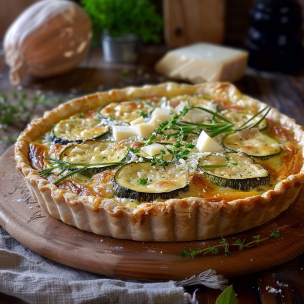 Recette de Tarte Salée Courgette Camembert